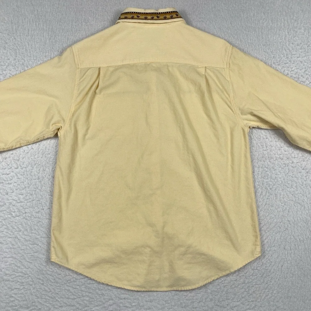 Cherokee Shirt Womens Medium Yellow Orange Corduroy Bears‎ Honey Tea Party VTG